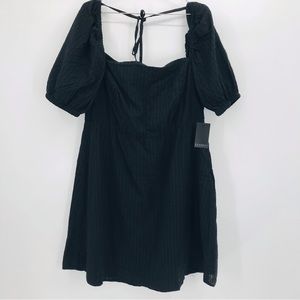 Eloquii Puff Sleeve Mini Dress in Black Size 16